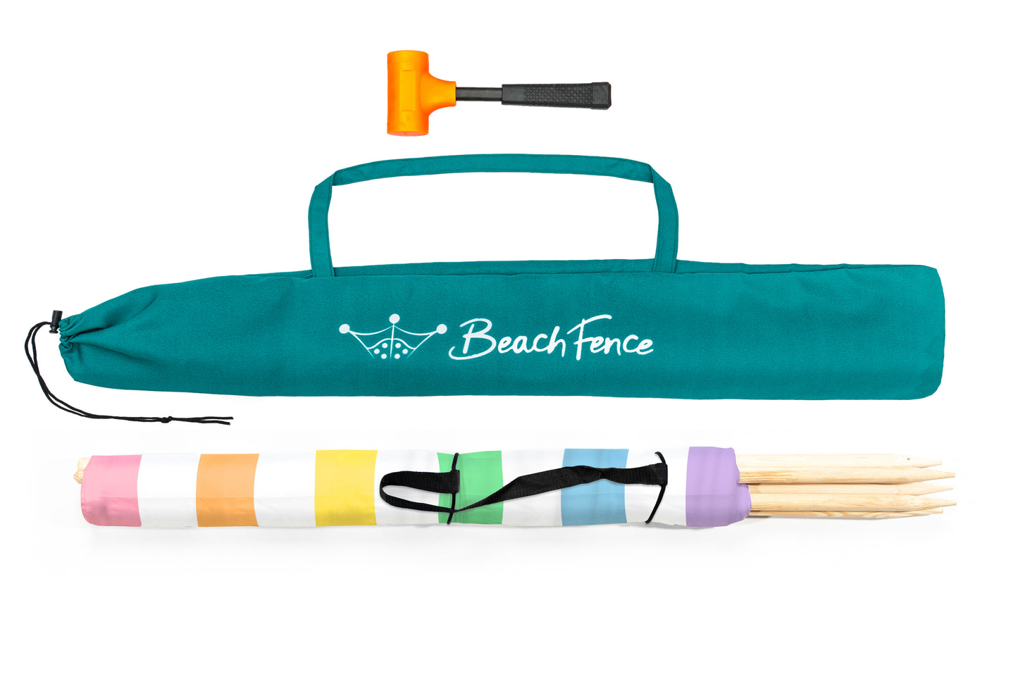 PASTELS - 20 ft Beach Windscreen, Rubber Mallet and Carry Bag Included